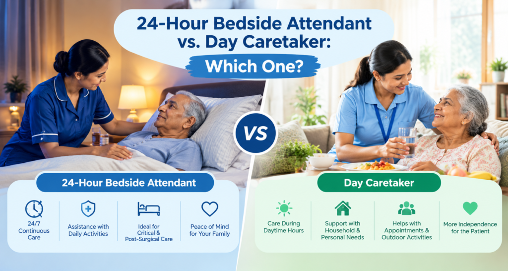 24-Hour Bedside Attendant vs. Day Caretaker